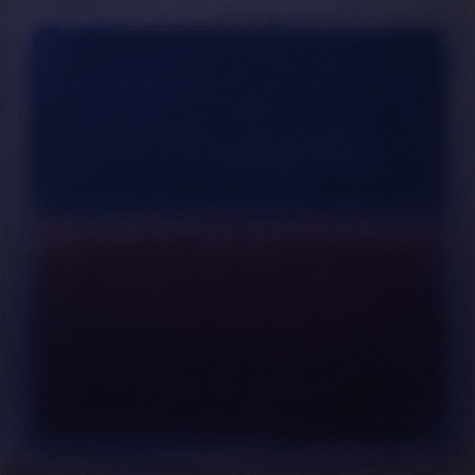 Deep Indigo & Midnight Plum Ambient Field No. 21 Oil Painting 100% Hand Painted Oil on Belgian Linen Canvas, Original Fine Art Wall Decor