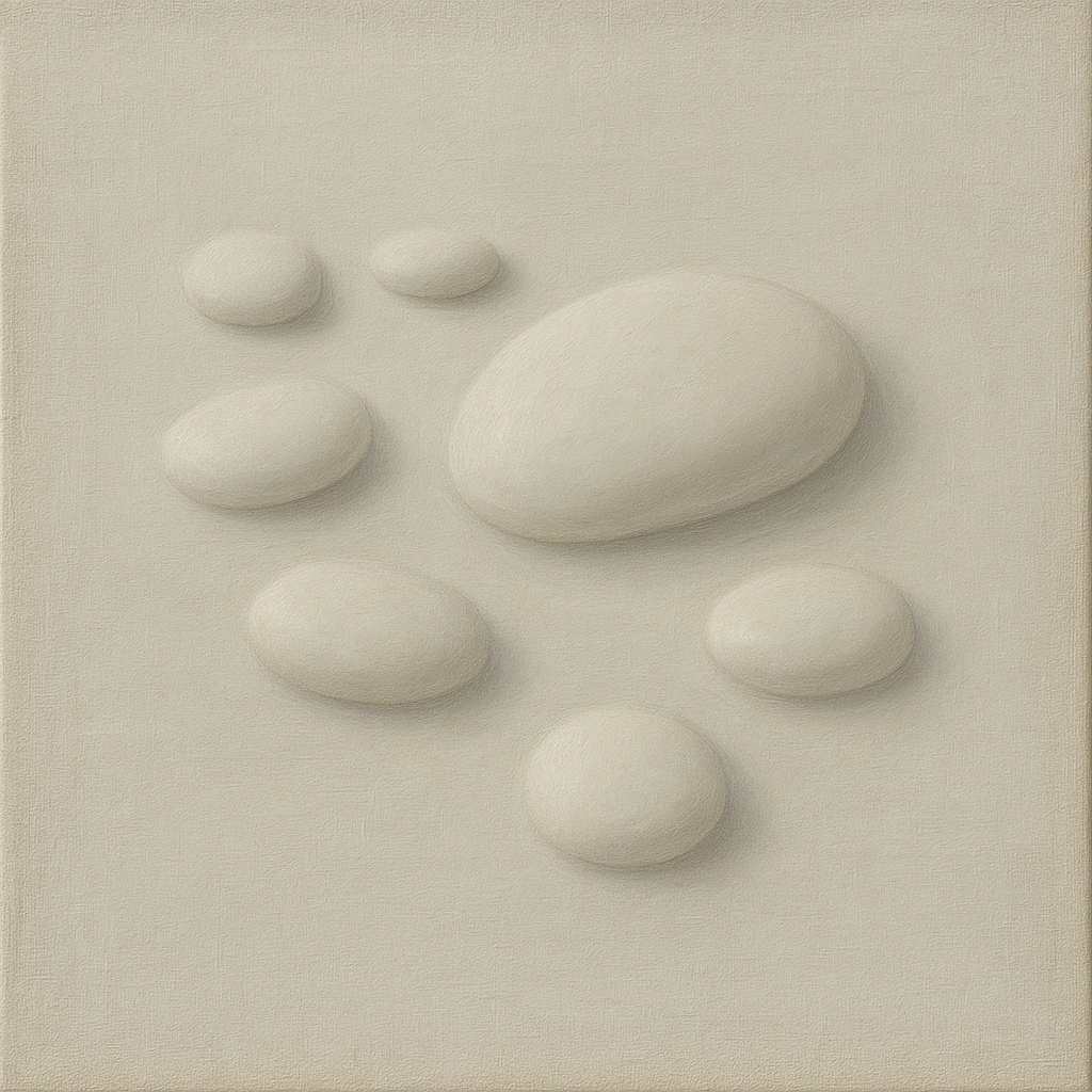 Organic Pebble Relief in White No. 6 - Modern Fine Art Oil Painting - View 1