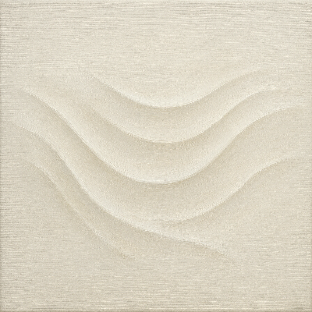 Monochrome Wave Relief No. 2 - Modern Fine Art Oil Painting - View 1