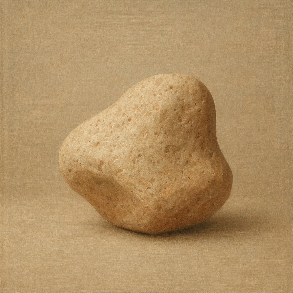 Zen Stone & Warm Grey Void No. 5 - Modern Fine Art Oil Painting - View 1