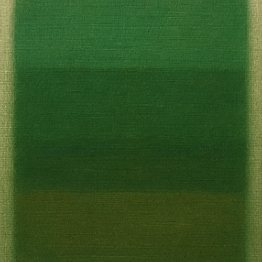 Forest Emerald & Deep Moss Contemplative Field No. 15 Oil Painting - View 1
