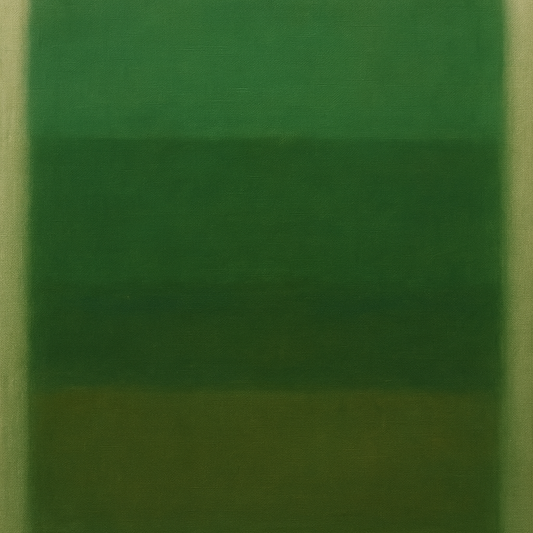 Forest Emerald & Deep Moss Contemplative Field No. 15 Oil Painting 100% Hand Painted Oil on Belgian Linen Canvas, Original Fine Art Wall Decor