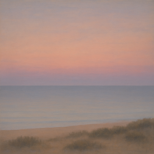 Pastel Dusk Horizon over Calm Atlantic Waters No. 8 Oil Painting - View 1