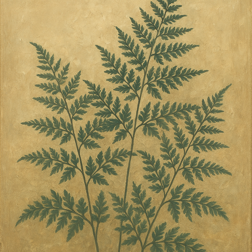 Wild Fern Silhouette Botanical Oil Painting - 100% Hand-Painted Master Oil Painting