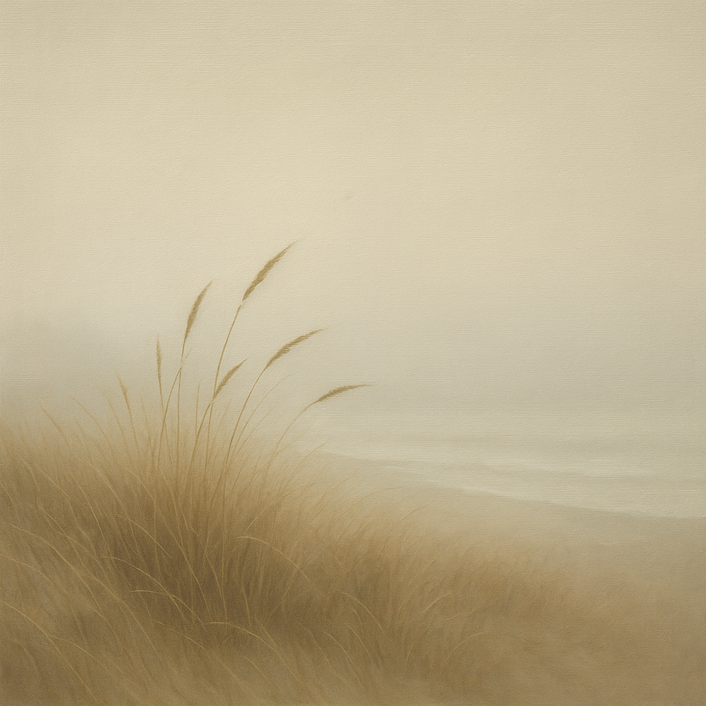 Silent Dune Grass in November Sea Fog No. 6 Oil Painting - View 1