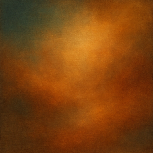 Deep Topaz & Spiced Terracotta Glow No. 20 Oil Painting 100% Hand Painted Oil on Belgian Linen Canvas, Original Fine Art Wall Decor