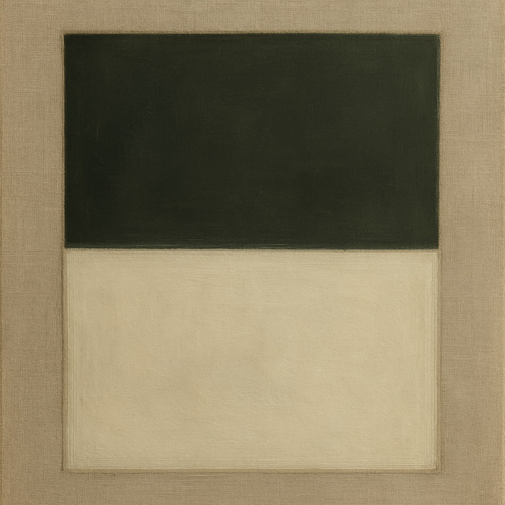 Sage Olive & Alabaster Balance No. 3 - Modern Fine Art Oil Painting - View 1