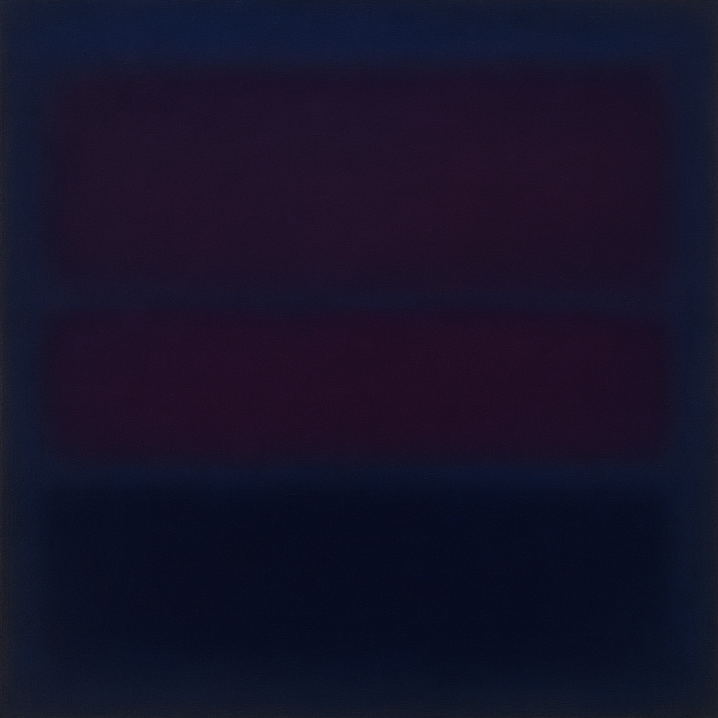 Deep Indigo & Midnight Plum Ambient Field No. 27 Oil Painting - View 1