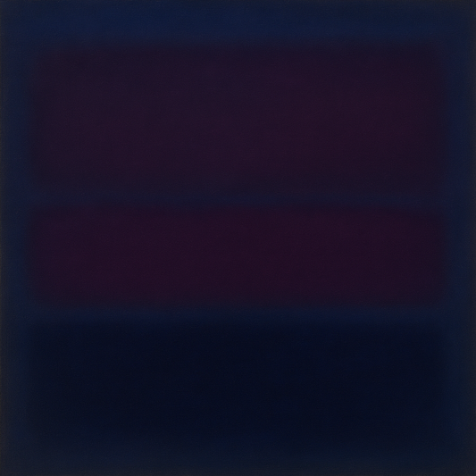 Deep Indigo & Midnight Plum Ambient Field No. 27 Oil Painting 100% Hand Painted Oil on Belgian Linen Canvas, Original Fine Art Wall Decor