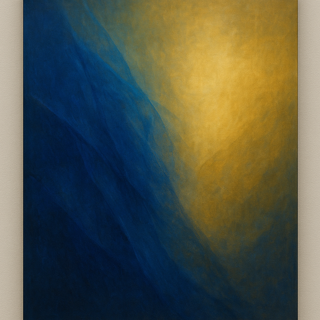 Lapis Lazuli & Golden Ochre Luminous Field No. 7 Oil Painting - View 1
