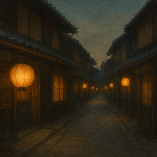 Old Kyoto Gion Alley in Soft Lantern Light No. 27 Oil Painting 100% Hand Painted Oil on Belgian Linen Canvas, Original Fine Art Wall Decor