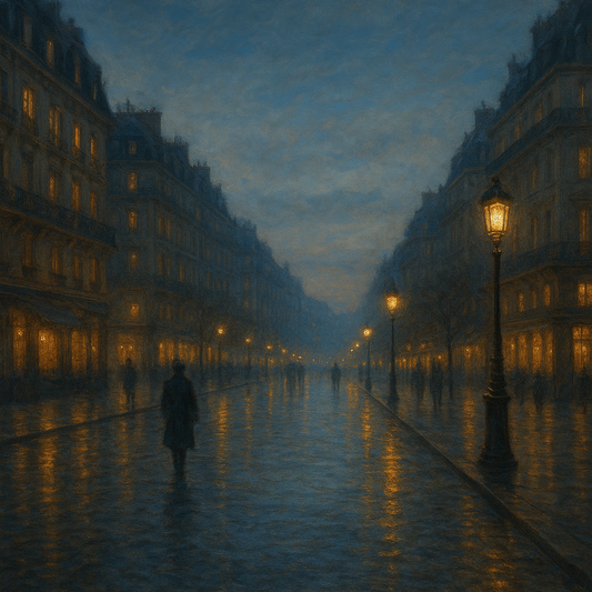 Rainy Parisian Boulevard at Twilight No. 26 Oil Painting - View 1