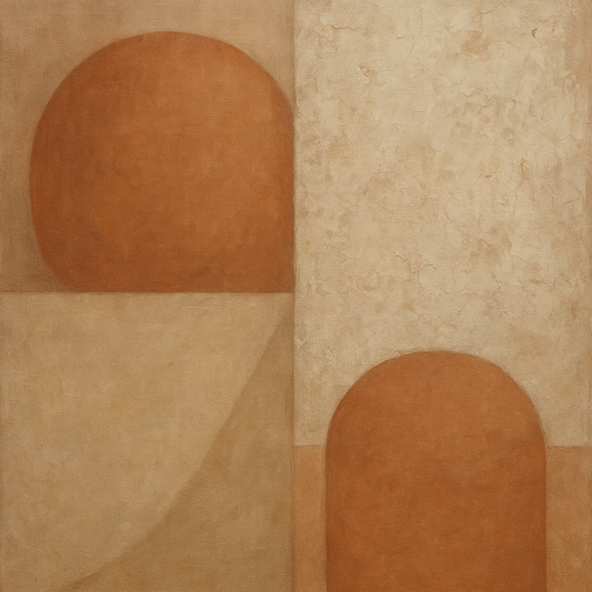 Earthy Terracotta & Weathered Plaster Wash No. 29 Oil Painting - View 1