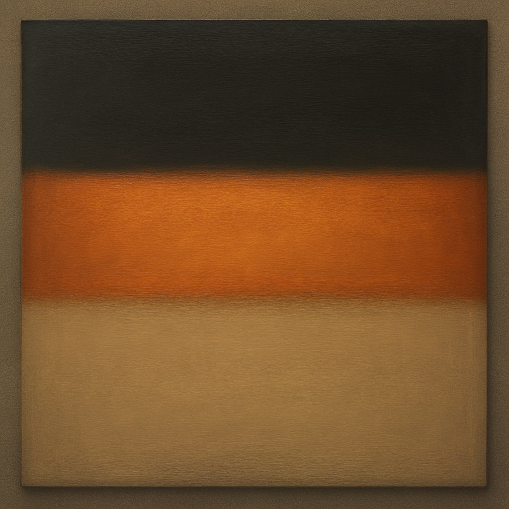 Charcoal Slate & Burnished Copper Horizon No. 2 Oil Painting - View 1