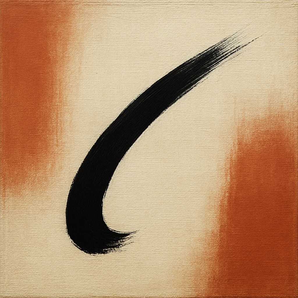 Monochrome Brushstroke Void No. 5 - Modern Fine Art Oil Painting - View 1