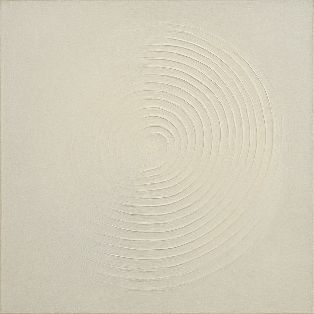 Radial Sunburst Plaster Ridge No. 5 - Modern Fine Art Oil Painting - View 1