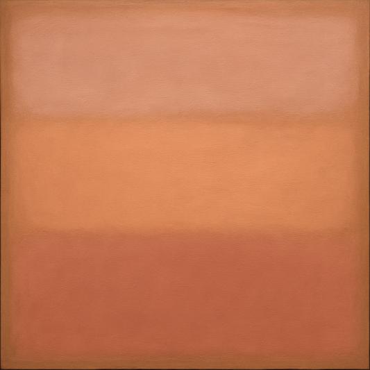 Blush Rose & Dusky Terracotta Ambient Glow No. 18 Oil Painting 100% Hand Painted Oil on Belgian Linen Canvas, Original Fine Art Wall Decor
