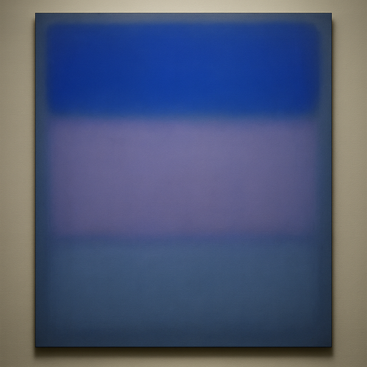 Cobalt Azure & Twilight Lavender Immersion No. 23 Oil Painting 100% Hand Painted Oil on Belgian Linen Canvas, Original Fine Art Wall Decor
