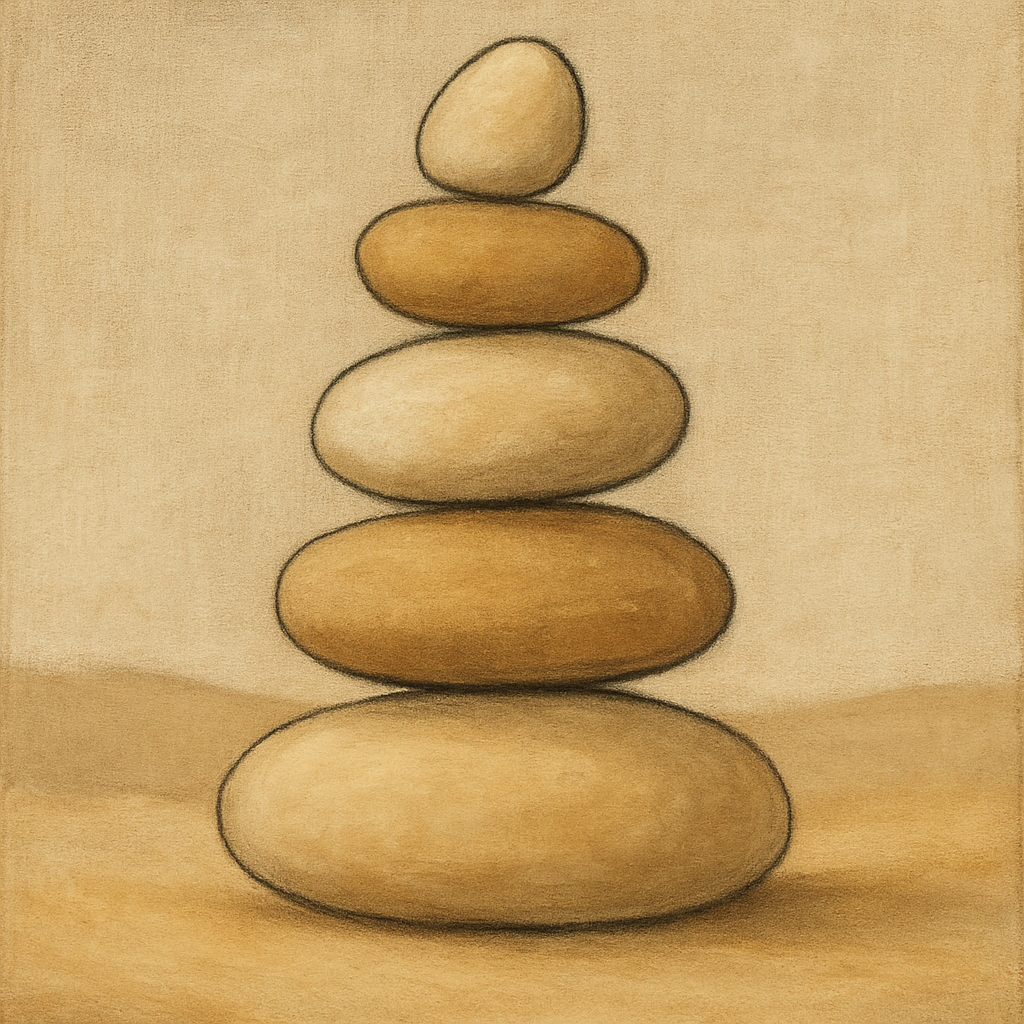 Organic Pebble Contours No. 3 - Modern Fine Art Oil Painting - View 1