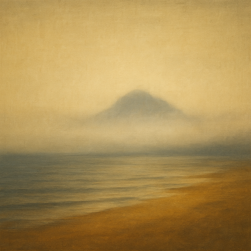 Misty Fjord & Low Clouds No. 7 - Modern Fine Art Oil Painting - View 1