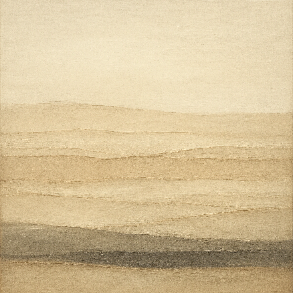Raw Limestone Horizon & Washed Linen No. 6 Oil Painting - View 1