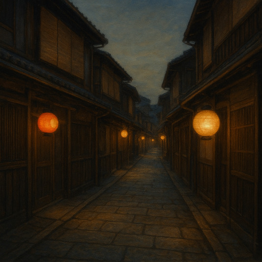 Old Kyoto Gion Alley in Soft Lantern Light No. 30 Oil Painting 100% Hand Painted Oil on Belgian Linen Canvas, Original Fine Art Wall Decor