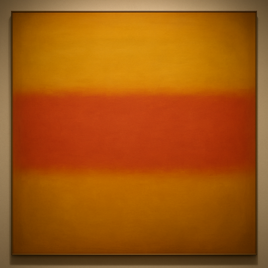 Luminous Ochre & Terracotta Horizon Color Field No. 30 Oil Painting 100% Hand Painted Oil on Belgian Linen Canvas, Original Fine Art Wall Decor