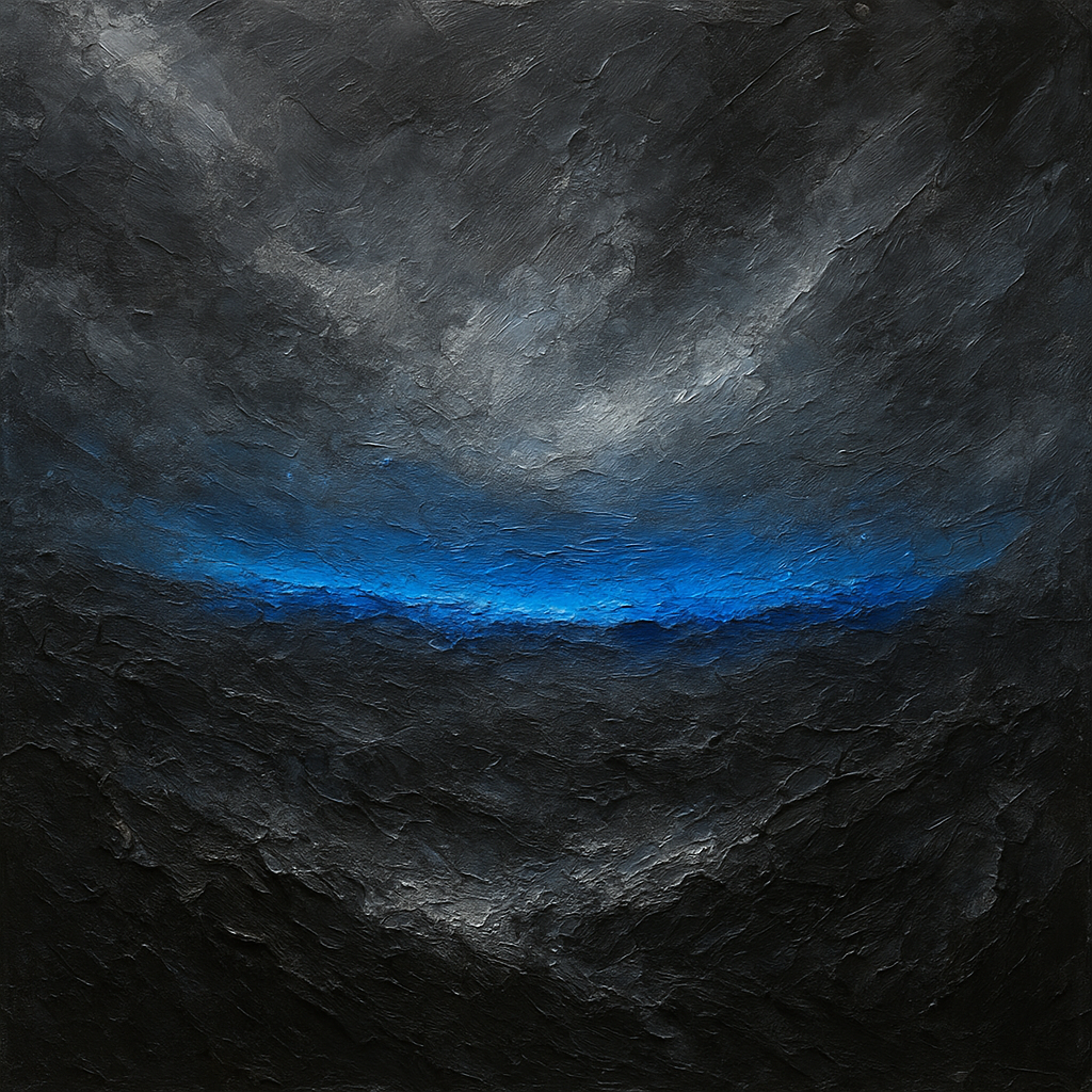 Cobalt Horizon Dynamic Modern Abstract Oil Painting - 100% Hand-Painted Master Oil Painting