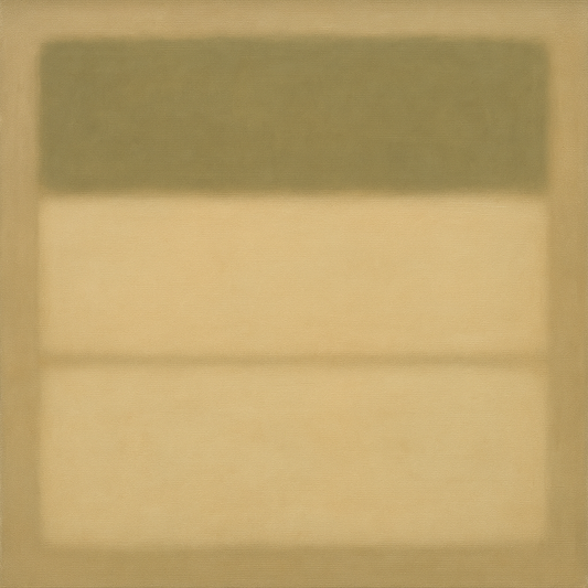 Sage Olive & Pale Sandstone Minimalist Harmony No. 9 Oil Painting 100% Hand Painted Oil on Belgian Linen Canvas, Original Fine Art Wall Decor
