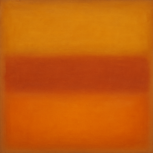 Luminous Ochre & Terracotta Horizon Color Field No. 27 Oil Painting 100% Hand Painted Oil on Belgian Linen Canvas, Original Fine Art Wall Decor