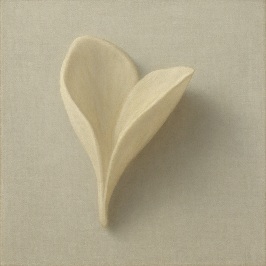 Sculpted Ivory Floral Contour No. 1 - Modern Fine Art Oil Painting - View 1