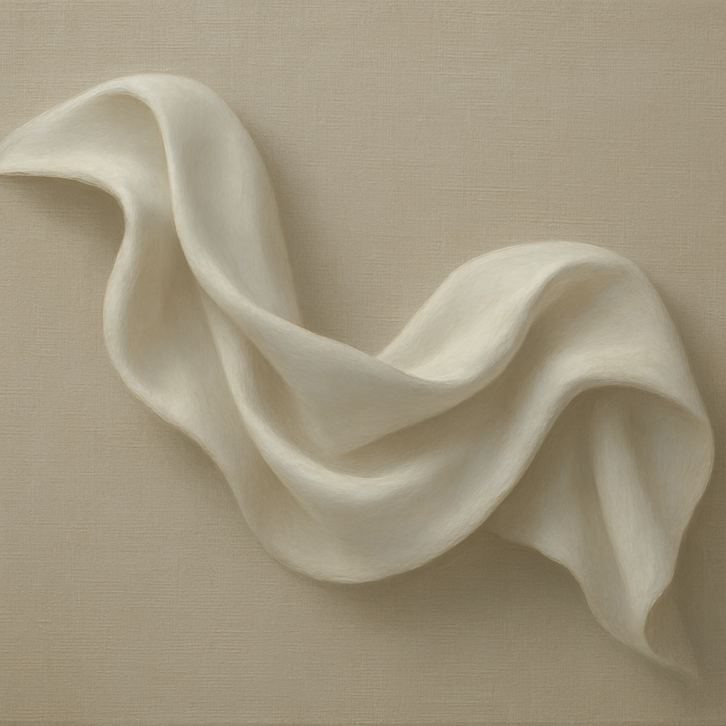 Alabaster Linen Texture Fold No. 4 - Modern Fine Art Oil Painting - View 1
