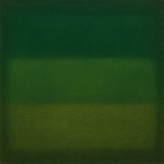Forest Emerald & Deep Moss Contemplative Field No. 14 Oil Painting 100% Hand Painted Oil on Belgian Linen Canvas, Original Fine Art Wall Decor