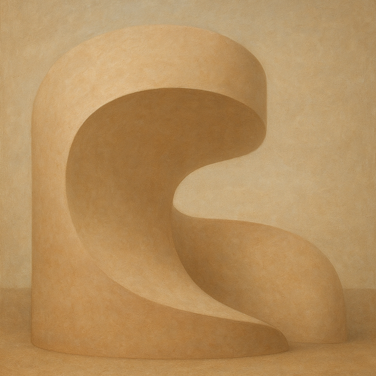 Soft Architectural Curve in Desert Bone No. 22 Oil Painting - View 1
