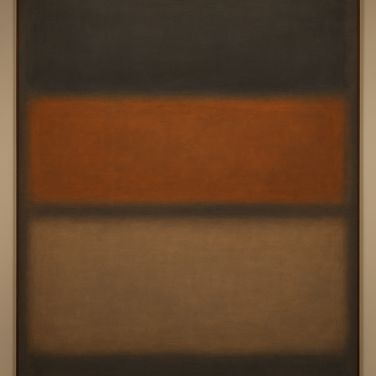 Charcoal Slate & Burnished Copper Horizon No. 26 Oil Painting - View 1