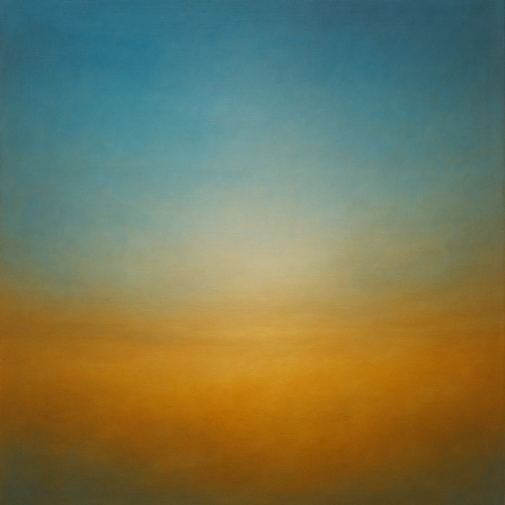 Celestial Azure & Warm Ochre Equilibrium Oil Painting 100% Hand Painted Oil on Belgian Linen Canvas, Original Fine Art Wall Decor