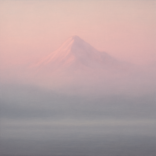 Pale Alpenglow over Distant Glacial Peak No. 7 Oil Painting - View 1