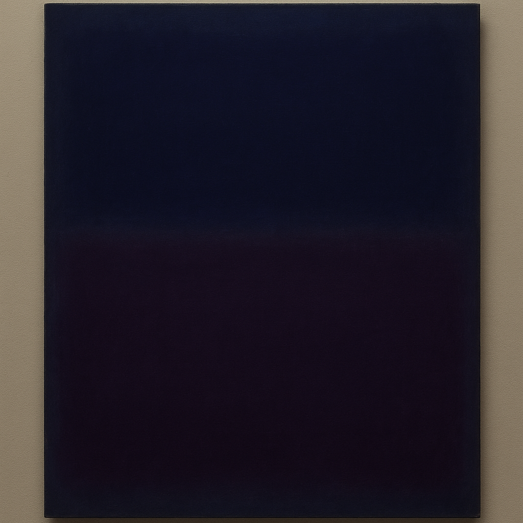Deep Indigo & Midnight Plum Ambient Field No. 24 Oil Painting 100% Hand Painted Oil on Belgian Linen Canvas, Original Fine Art Wall Decor