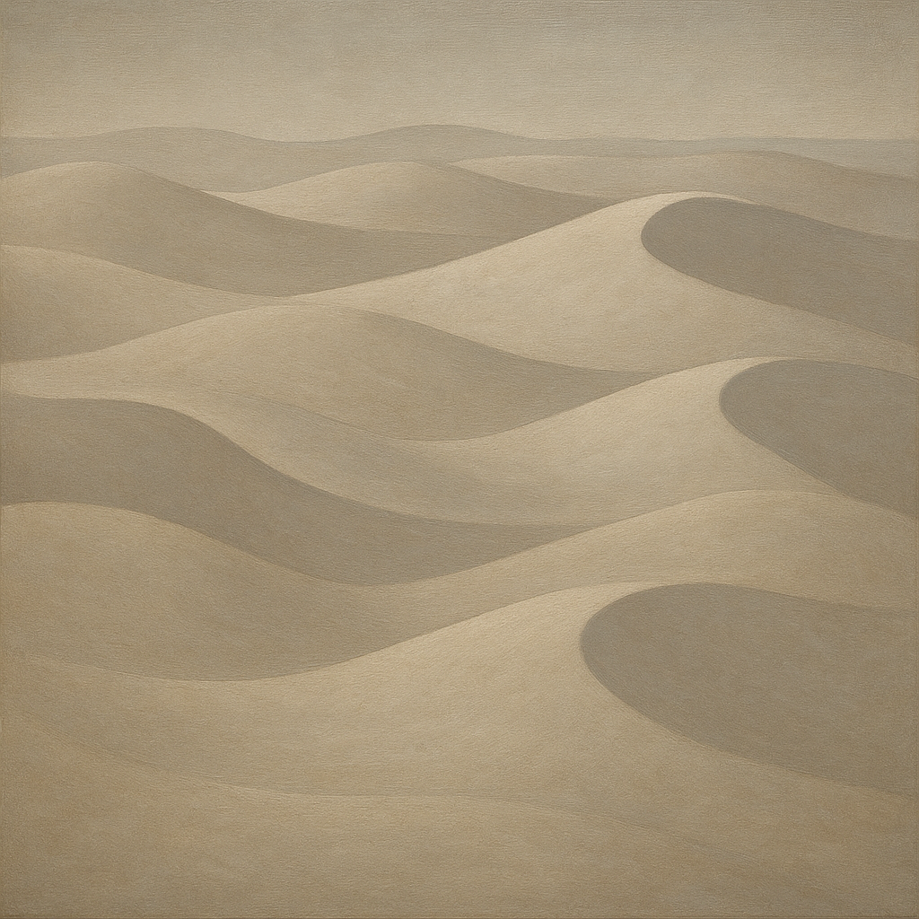 Monochrome Sand Dune Contours & Pale Slate No. 9 Oil Painting 100% Hand Painted Oil on Belgian Linen Canvas, Original Fine Art Wall Decor