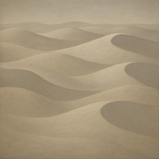 Monochrome Sand Dune Contours & Pale Slate No. 9 Oil Painting 100% Hand Painted Oil on Belgian Linen Canvas, Original Fine Art Wall Decor