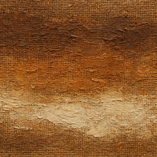Aged Burlap & Umber Textures Oil Painting - View 1