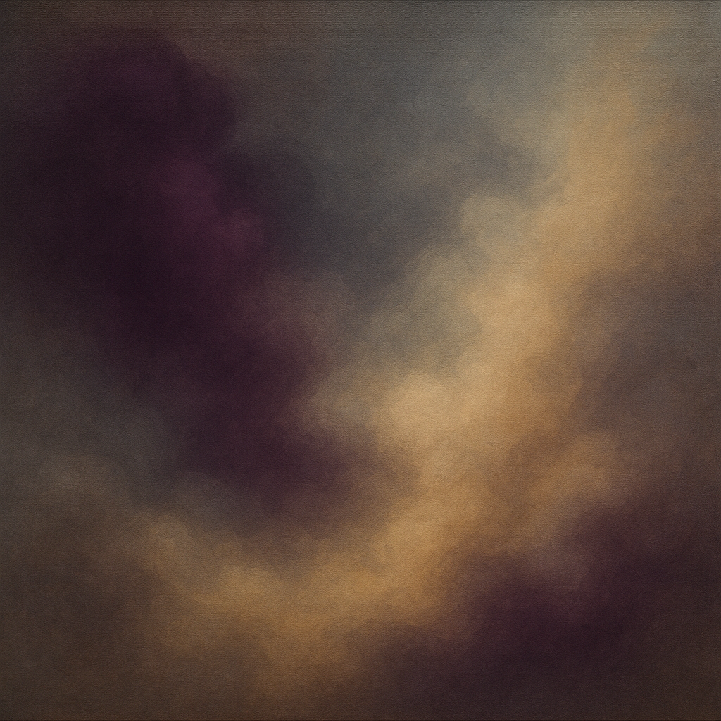 Gilded Plum & Soft Smoke Cloud Harmony No. 13 Oil Painting 100% Hand Painted Oil on Belgian Linen Canvas, Original Fine Art Wall Decor