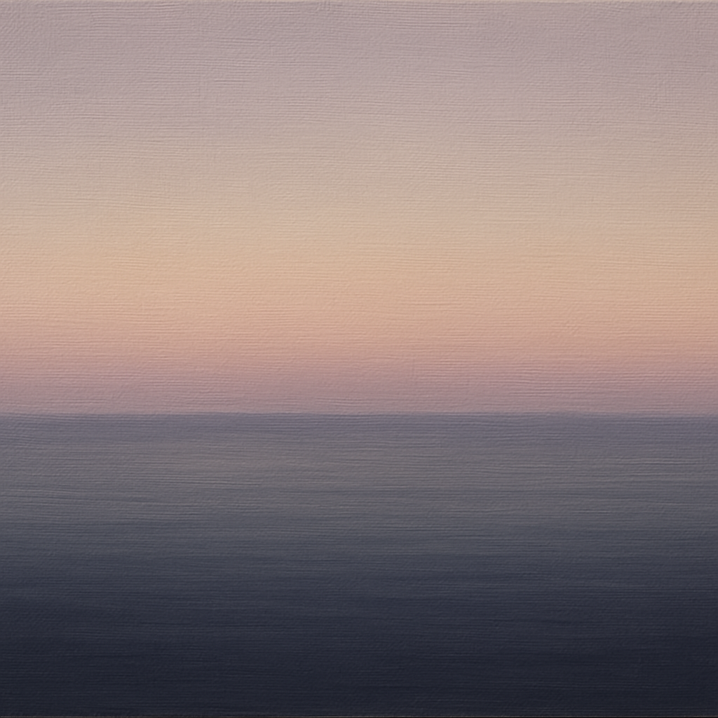 Dusk Horizon in Pale Lavender & Slate No. 3 - Modern Fine Art Oil Painting - View 1