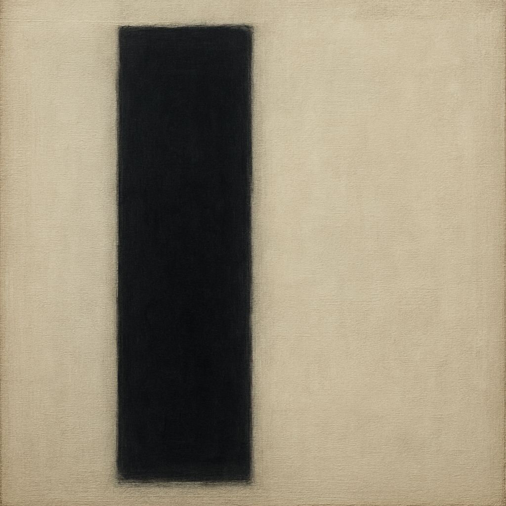 Deep Charcoal & Bone Monolith No. 1 - Modern Fine Art Oil Painting - View 1