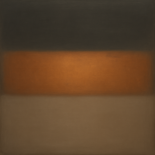 Charcoal Slate & Burnished Copper Horizon No. 15 Oil Painting 100% Hand Painted Oil on Belgian Linen Canvas, Original Fine Art Wall Decor