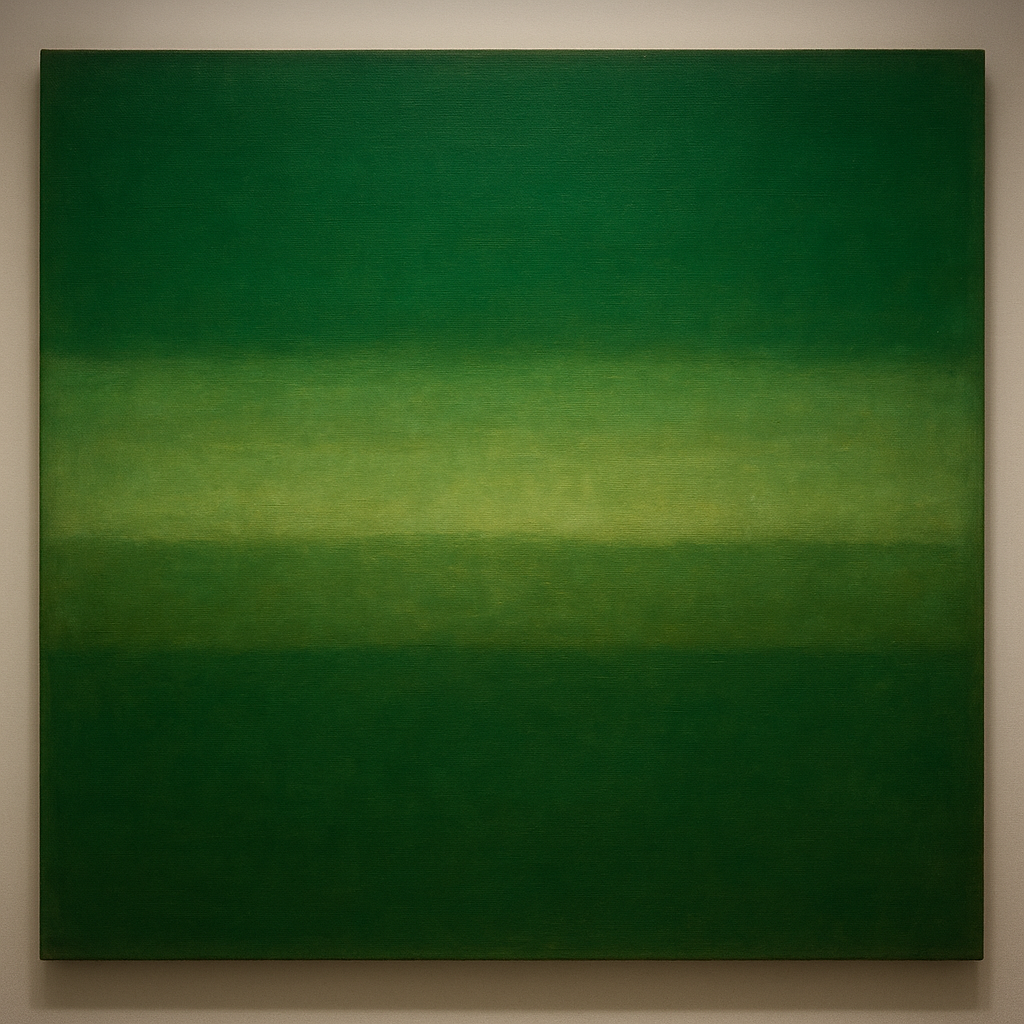 Forest Emerald & Deep Moss Contemplative Field No. 22 Oil Painting 100% Hand Painted Oil on Belgian Linen Canvas, Original Fine Art Wall Decor