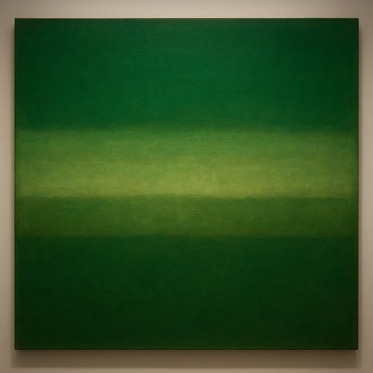 Forest Emerald & Deep Moss Contemplative Field No. 22 Oil Painting 100% Hand Painted Oil on Belgian Linen Canvas, Original Fine Art Wall Decor