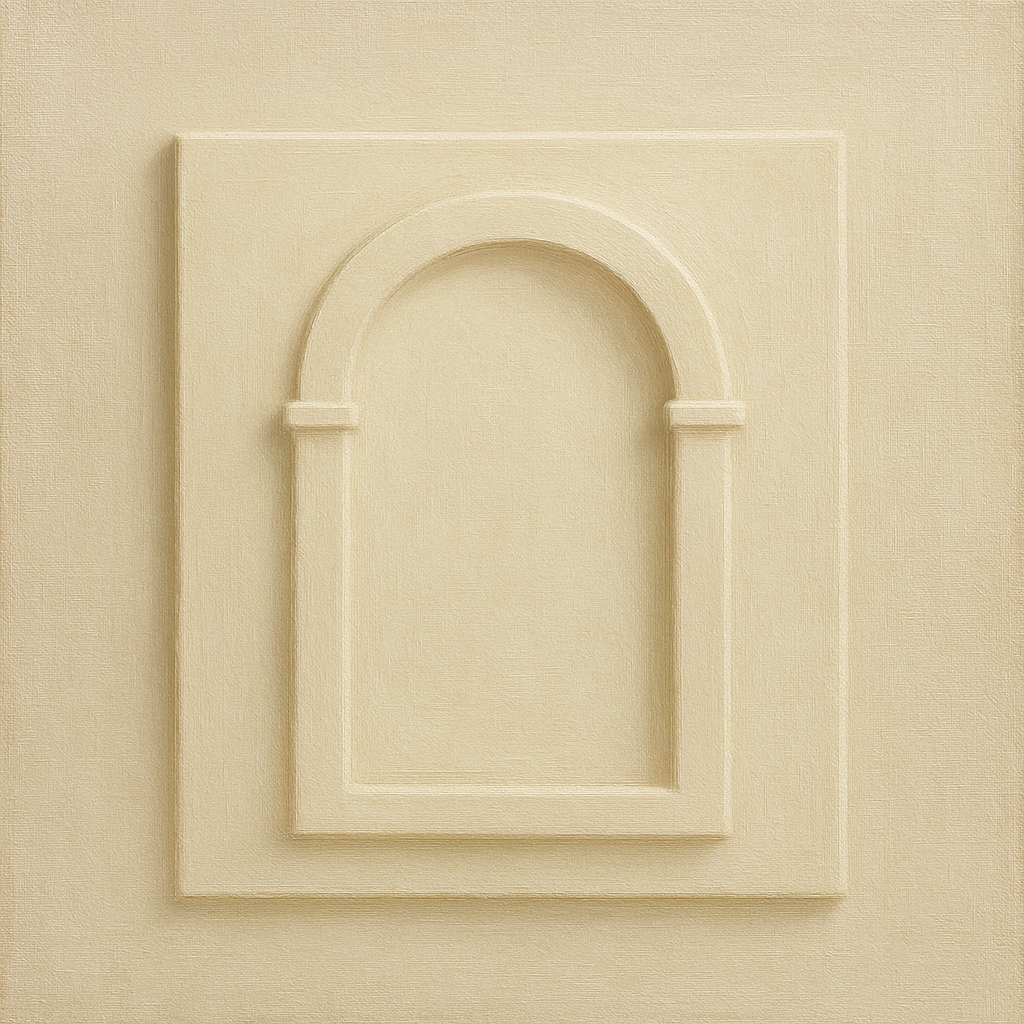 Textured Monolithic Plaster Arch No. 9 - Modern Fine Art Oil Painting - View 1