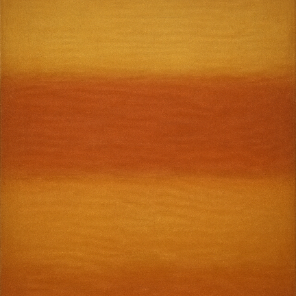 Luminous Ochre & Terracotta Horizon Color Field No. 4 Oil Painting 100% Hand Painted Oil on Belgian Linen Canvas, Original Fine Art Wall Decor