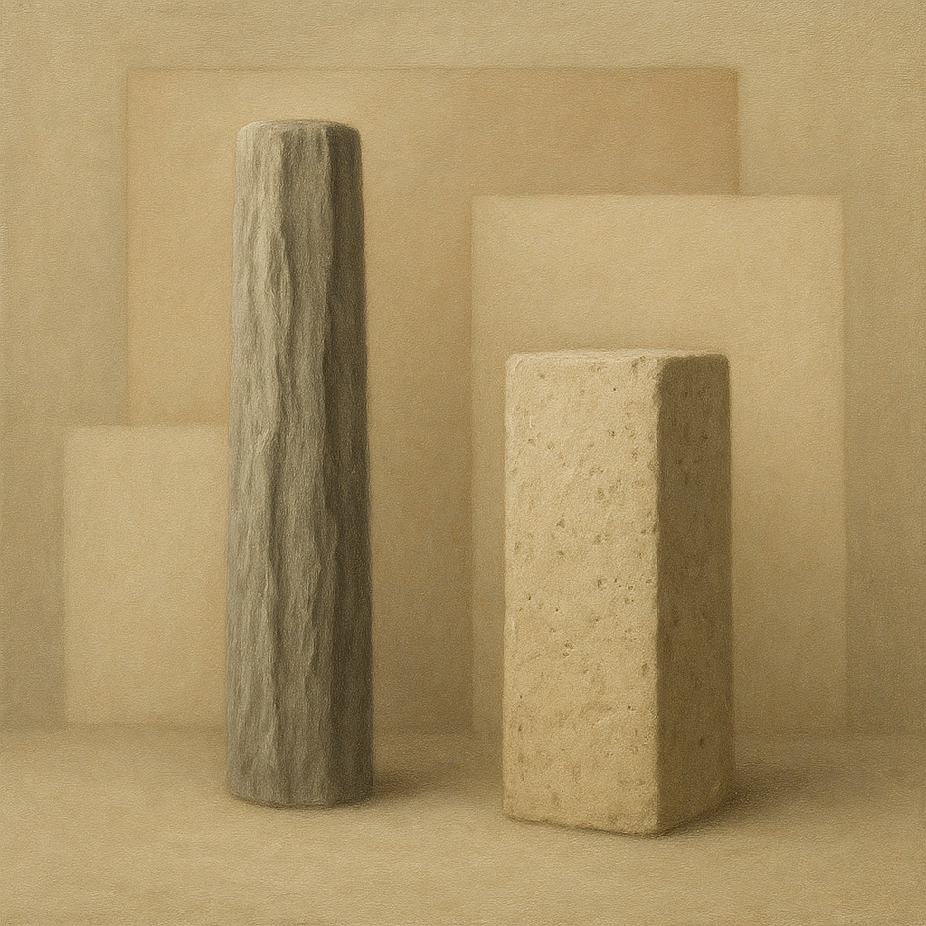 Driftwood Grey & Weathered Stone Monolith No. 20 Oil Painting - View 1